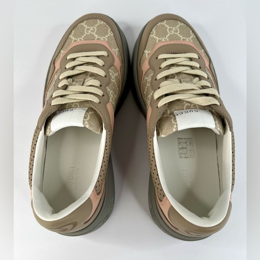 Gucci GG Supreme Canvas Leather Women Chunky Platform Sneakers Size EU 40.5 - Picture 8 of 11